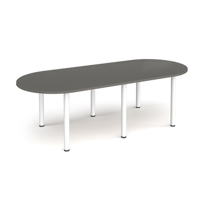 Radial end meeting table with 6 radial legs - DRL2400-WH-OG