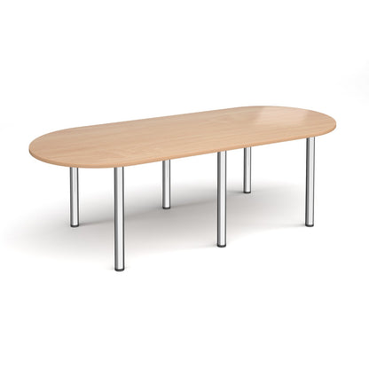 Radial end meeting table with 6 radial legs