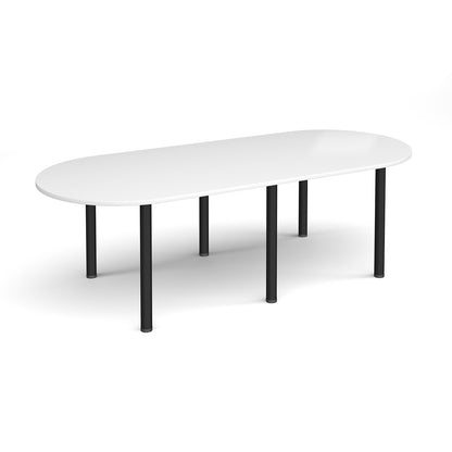 Radial end meeting table with 6 radial legs - DRL2400-K-WH
