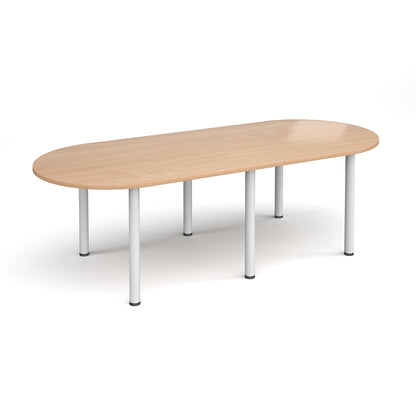 Radial end meeting table with 6 radial legs - DRL2400-WH-B