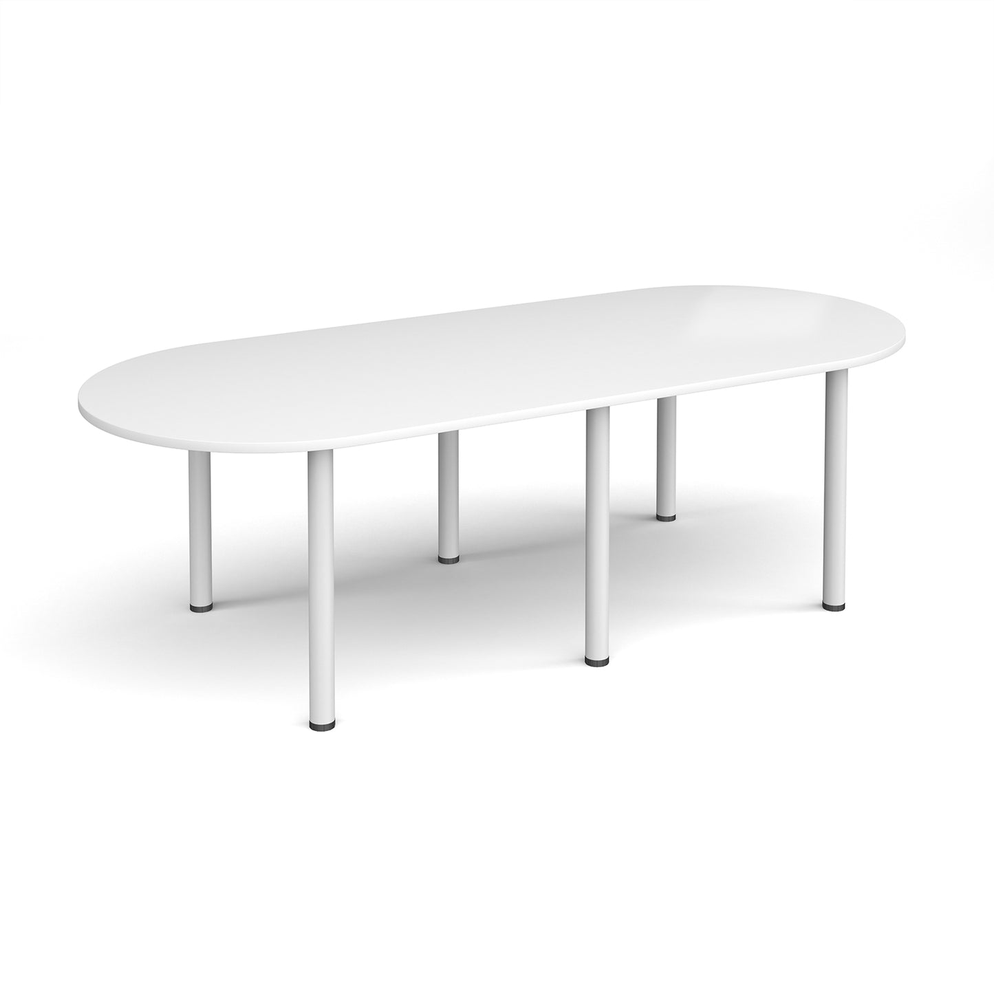 Radial end meeting table with 6 radial legs - DRL2400-WH-WH
