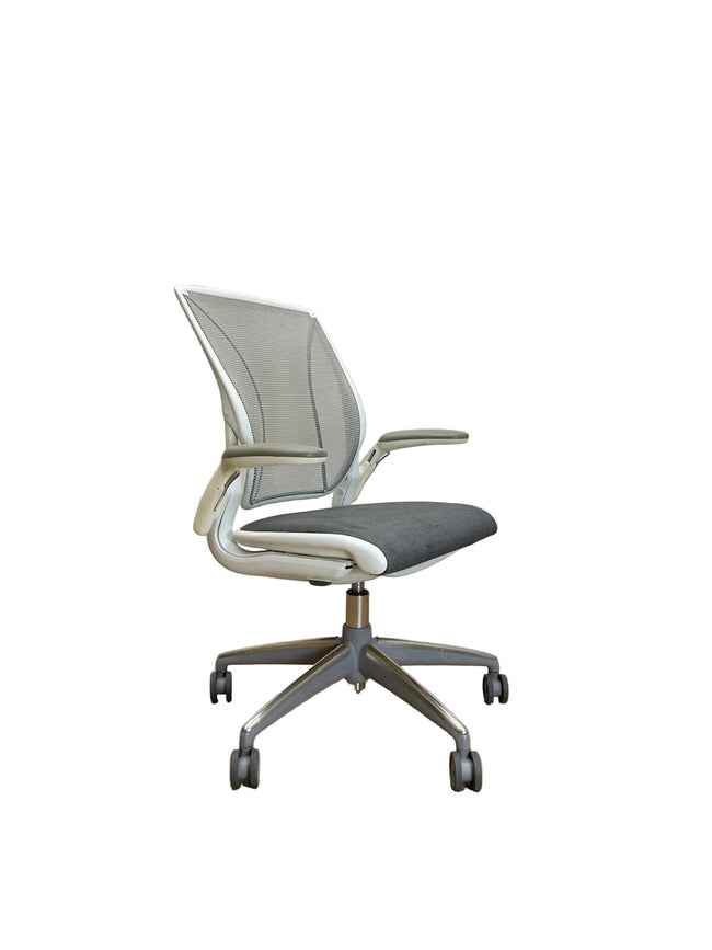 Humanscale Diffrient World Ergonomic Task Chair – White Grey – Refurbished