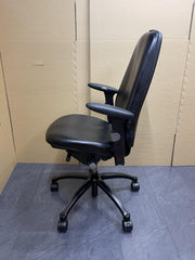 RH Logic 400 Executive Ergonomic Office Chair – Black Leather – Fully Adjustable - Refurbished