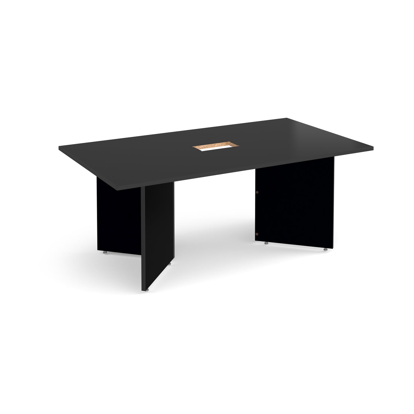 Arrow head rectangular power ready boardroom table - EB18-CO-BK
