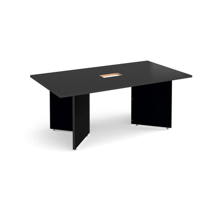 Arrow head rectangular power ready boardroom table - EB18-CO-BK