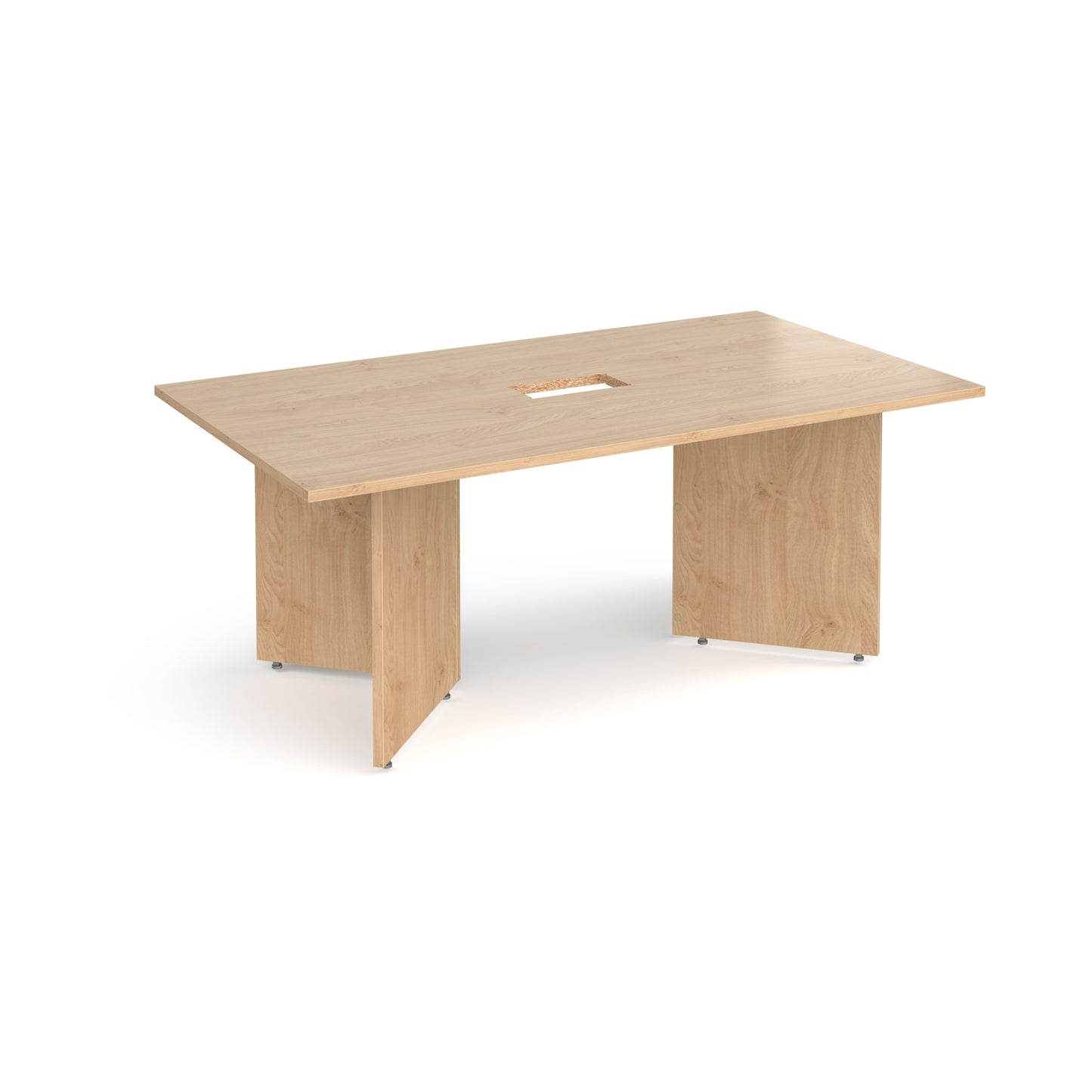 Arrow head rectangular power ready boardroom table - EB18-CO-KO