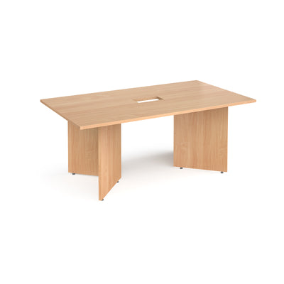 Arrow head rectangular power ready boardroom table - EB18-CO-B
