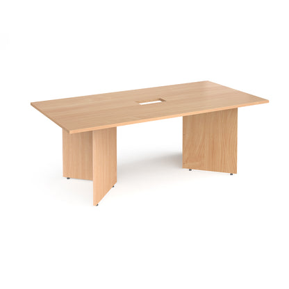 Arrow head rectangular power ready boardroom table - EB20-CO-B
