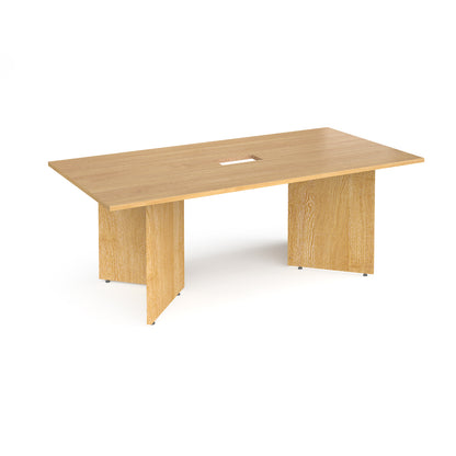 Arrow head rectangular power ready boardroom table - EB20-CO-O