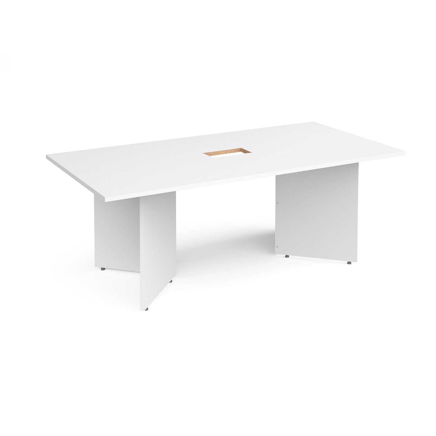 Arrow head rectangular power ready boardroom table - EB20-CO-WH