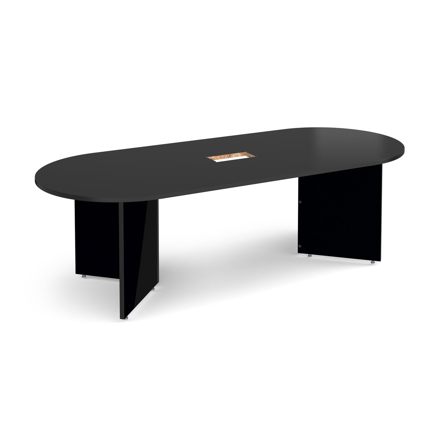 Arrow head radial end power ready boardroom table - EB24-CO-BK