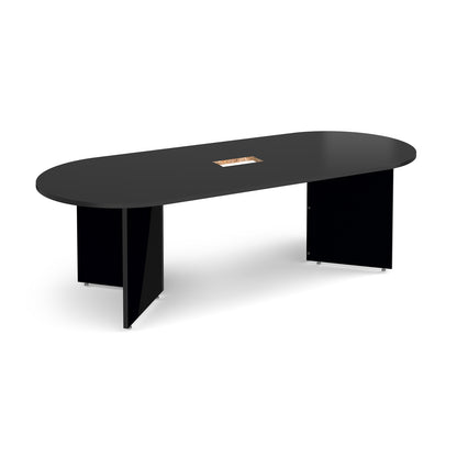 Arrow head radial end power ready boardroom table - EB24-CO-BK