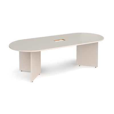 Arrow head radial end power ready boardroom table - EB24-CO-LG