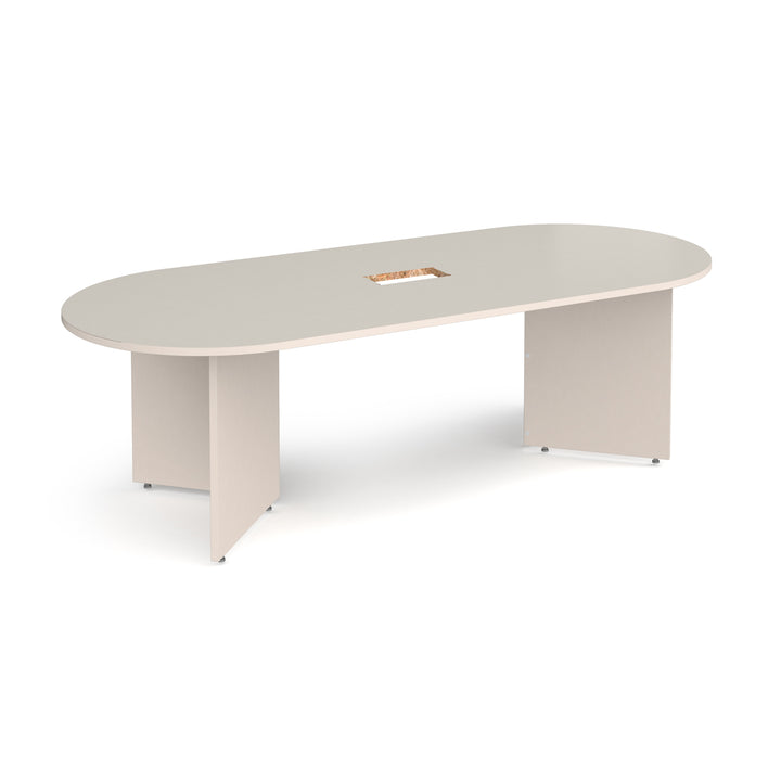 Arrow head radial end power ready boardroom table