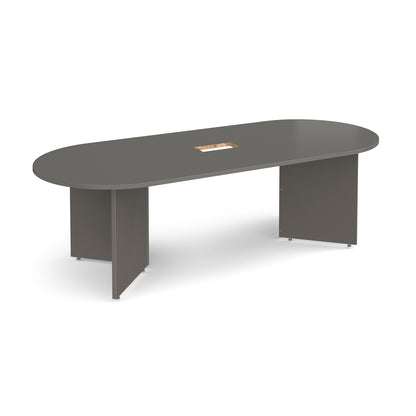 Arrow head radial end power ready boardroom table - EB24-CO-OG