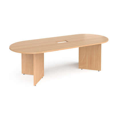 Arrow head radial end power ready boardroom table - EB24-CO-B