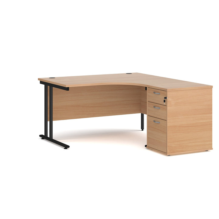Maestro 25 right hand ergo desk with pedestal