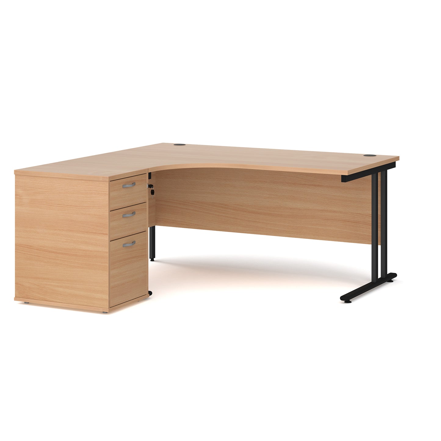 Maestro 25 left hand ergo desk with pedestal - EBK16LB