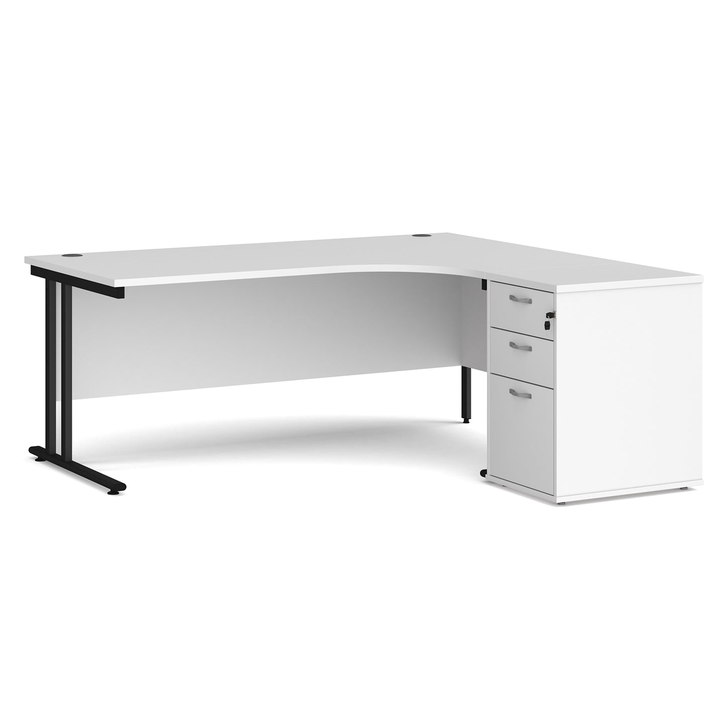 Maestro 25 right hand ergo desk with pedestal - EBK18RWH