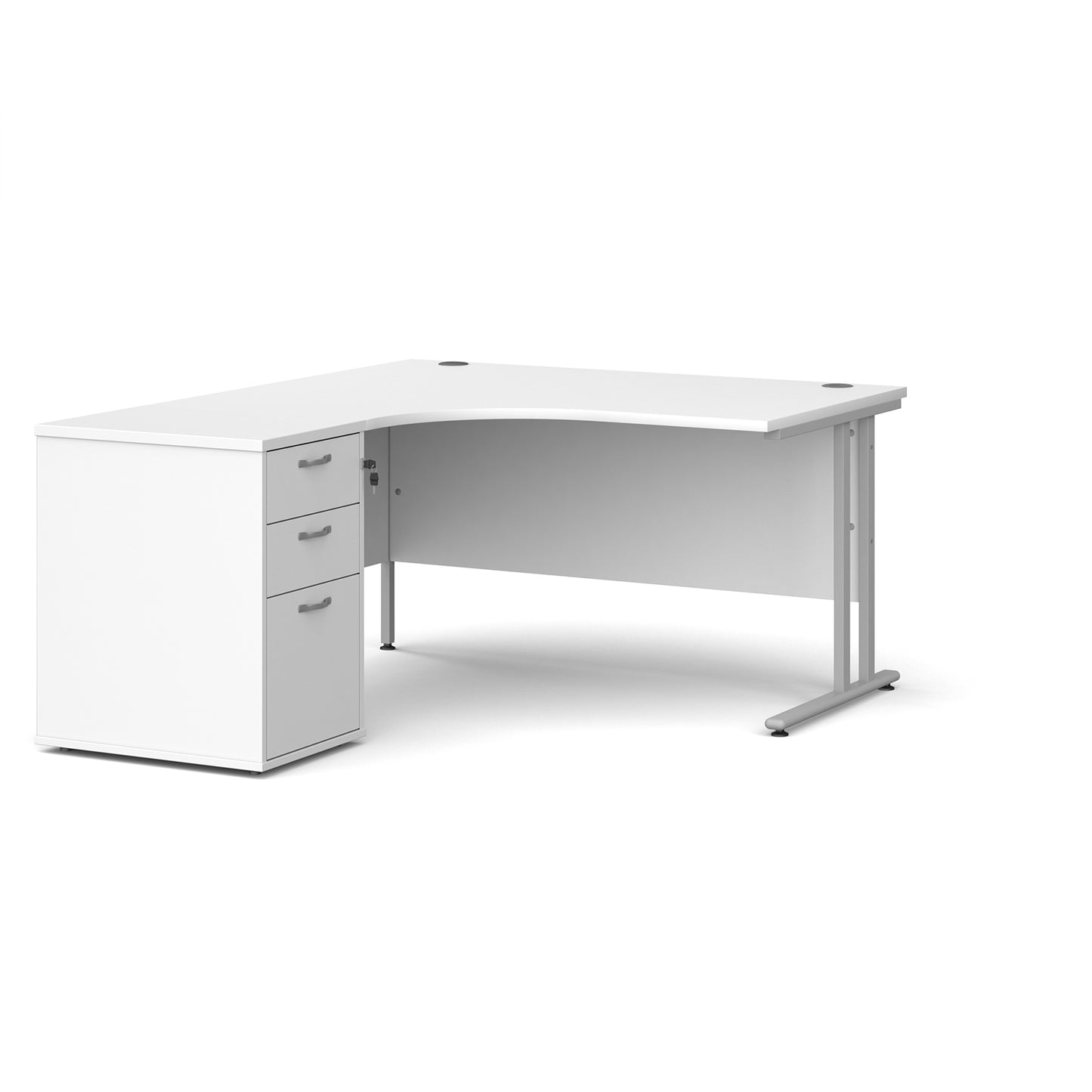 Maestro 25 left hand ergo desk with pedestal - EBS14LWH