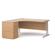 Left or Right hand Corner desk with Drawers - Oak, white, beech, grey oak and walnut