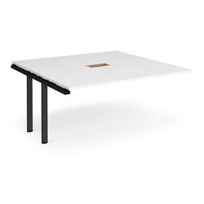Adapt square power ready add-on boardroom table - EBT1616-AB-CO-K-WH