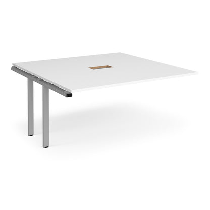 Adapt square power ready add-on boardroom table - EBT1616-AB-CO-S-WH