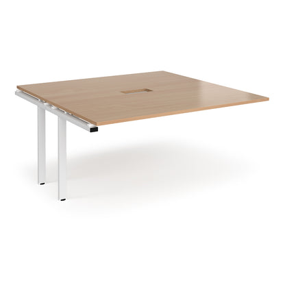 Adapt square power ready add-on boardroom table - EBT1616-AB-CO-WH-B