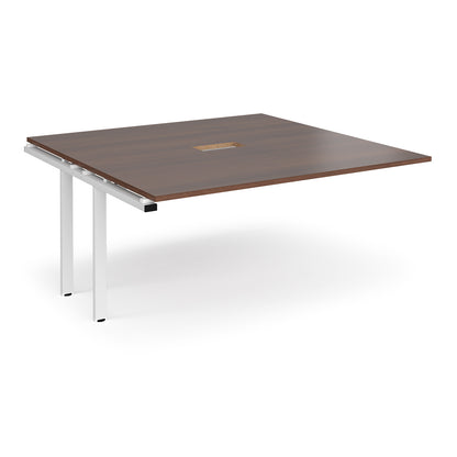 Adapt square power ready add-on boardroom table - EBT1616-AB-CO-WH-W