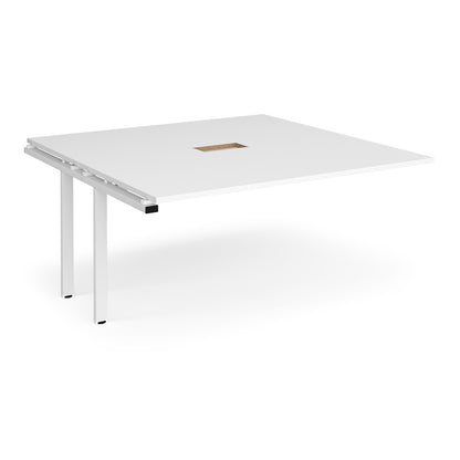 Adapt square power ready add-on boardroom table - EBT1616-AB-CO-WH-WH