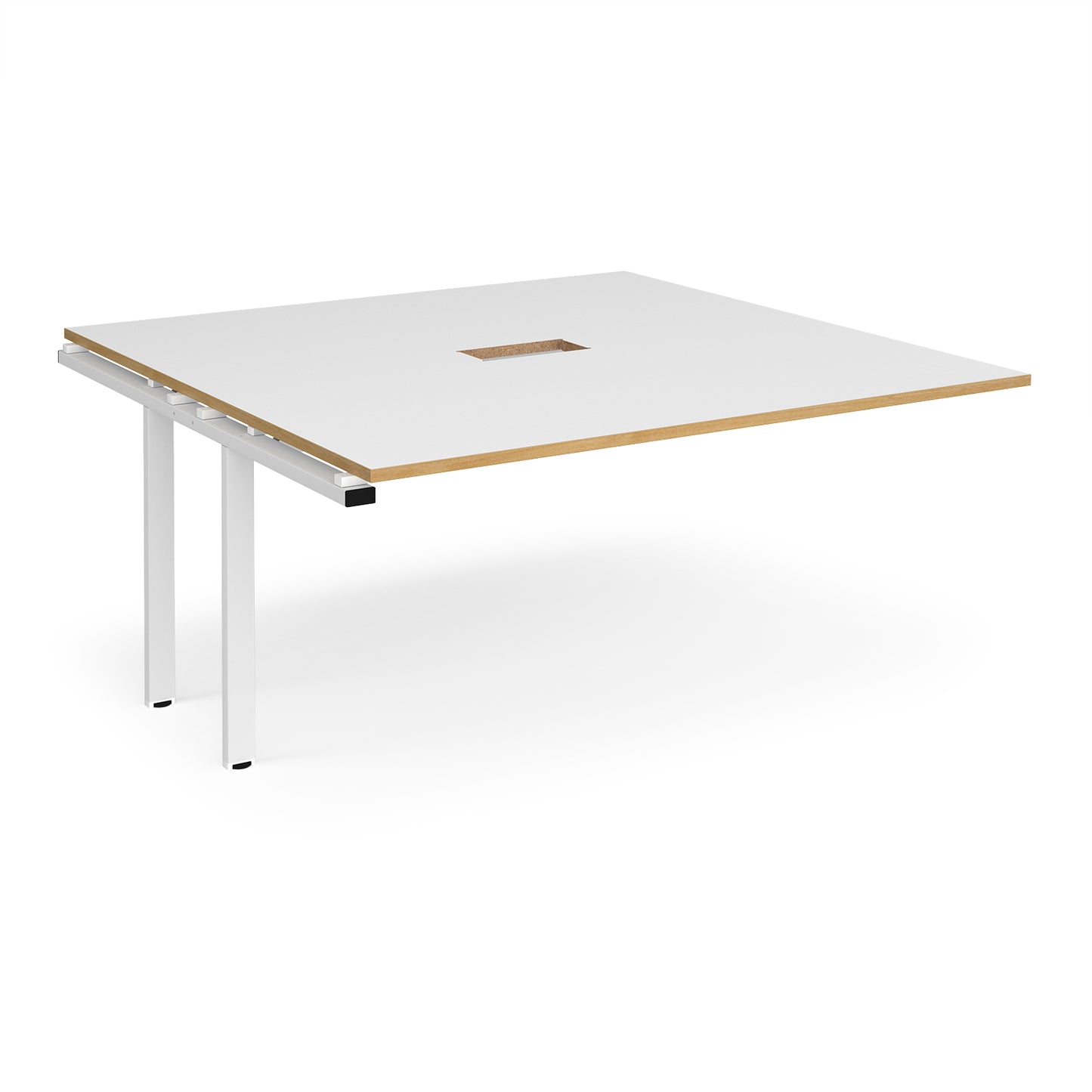 Adapt square power ready add-on boardroom table - EBT1616-AB-CO-WH-WO