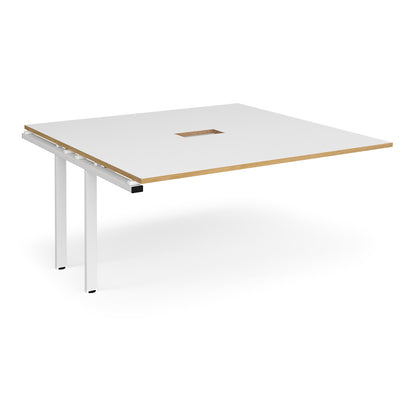 Adapt square power ready add-on boardroom table - EBT1616-AB-CO-WH-WO
