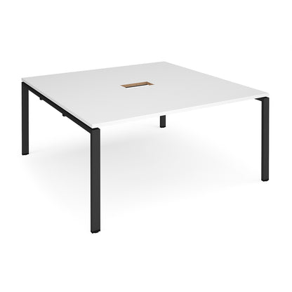 Adapt square power ready boardroom table - EBT1616-CO-K-WH