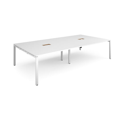 Adapt rectangular power ready boardroom table - EBT3216-CO-WH-WH