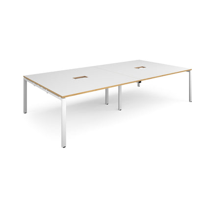 Adapt rectangular power ready boardroom table - EBT3216-CO-WH-WO