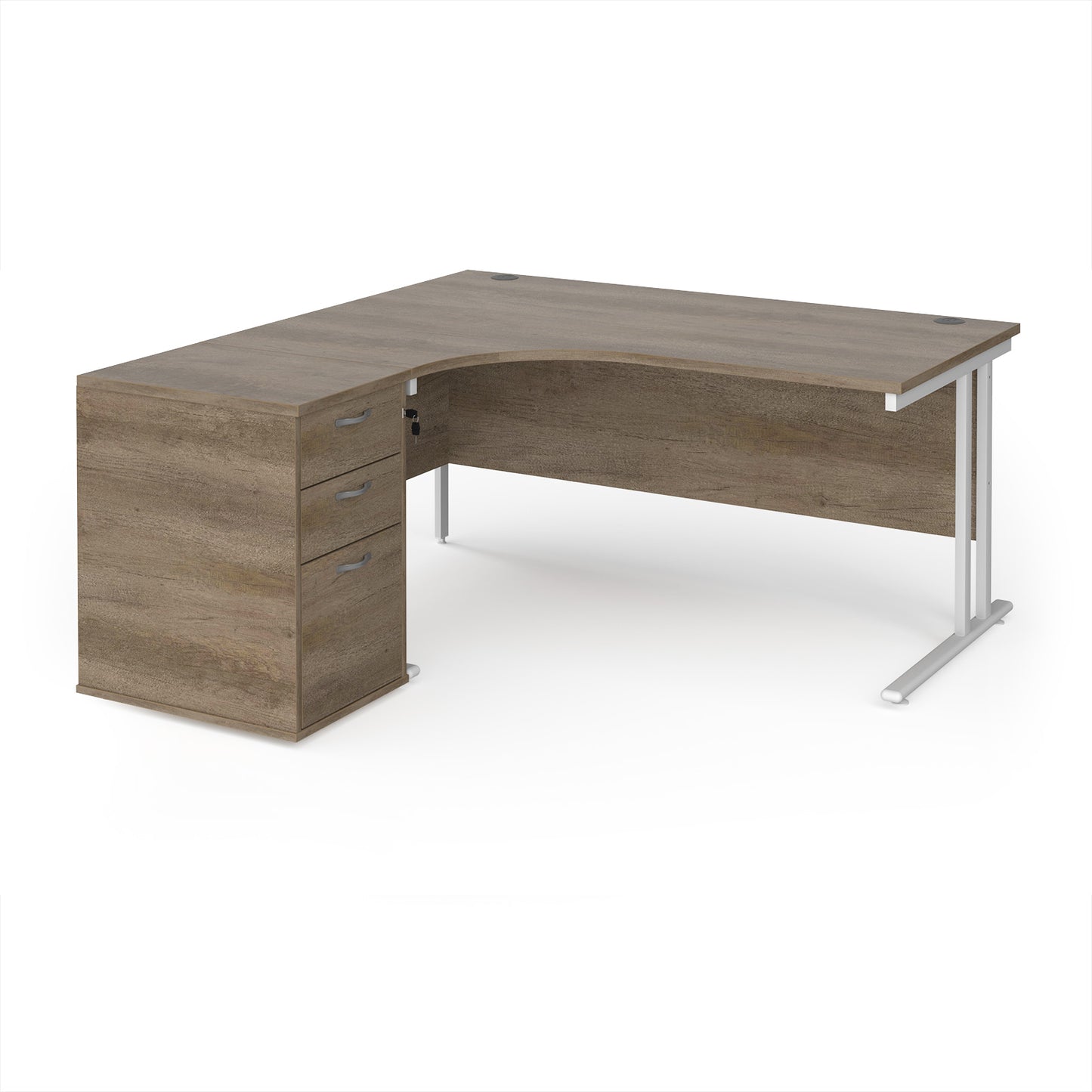 Maestro 25 left hand ergo desk with pedestal - EBWH16LNO