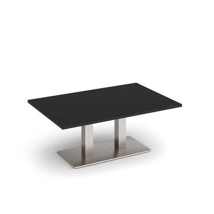 Eros rectangular coffee table with twin uprights - ECR1200-BS-BK