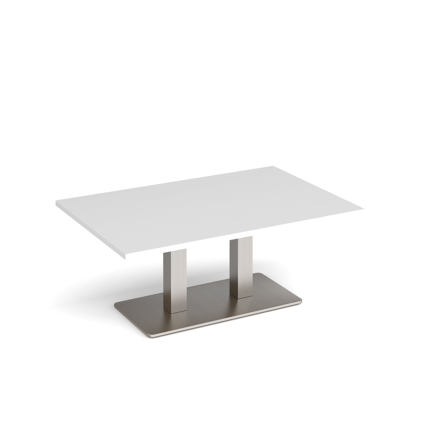 Eros rectangular coffee table with twin uprights - ECR1200-BS-WH