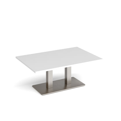 Eros rectangular coffee table with twin uprights - ECR1200-BS-WH