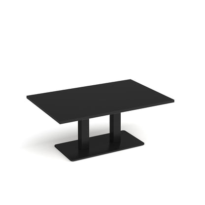 Eros rectangular coffee table with twin uprights - ECR1200-K-BK