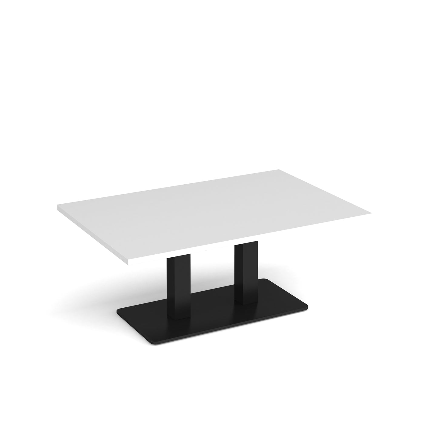Eros rectangular coffee table with twin uprights - ECR1200-K-WH