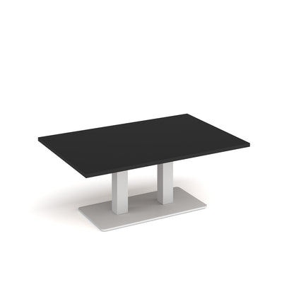 Eros rectangular coffee table with twin uprights - ECR1200-WH-BK