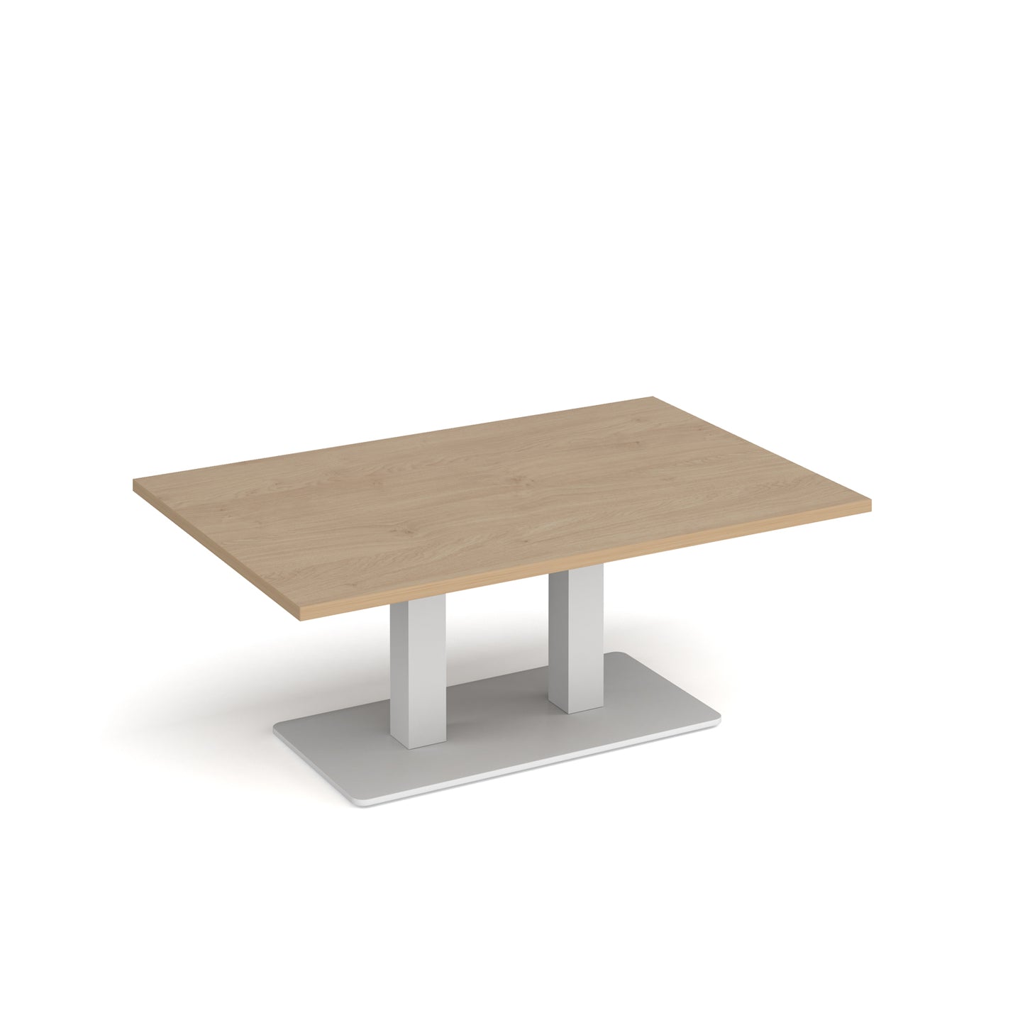 Eros rectangular coffee table with twin uprights - ECR1200-WH-KO