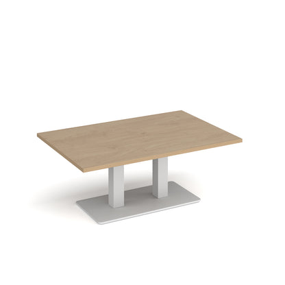 Eros rectangular coffee table with twin uprights - ECR1200-WH-KO