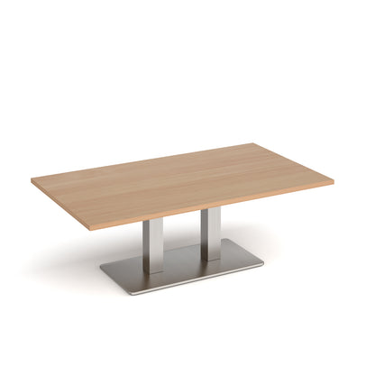 Eros rectangular coffee table with twin uprights - ECR1400-BS-B