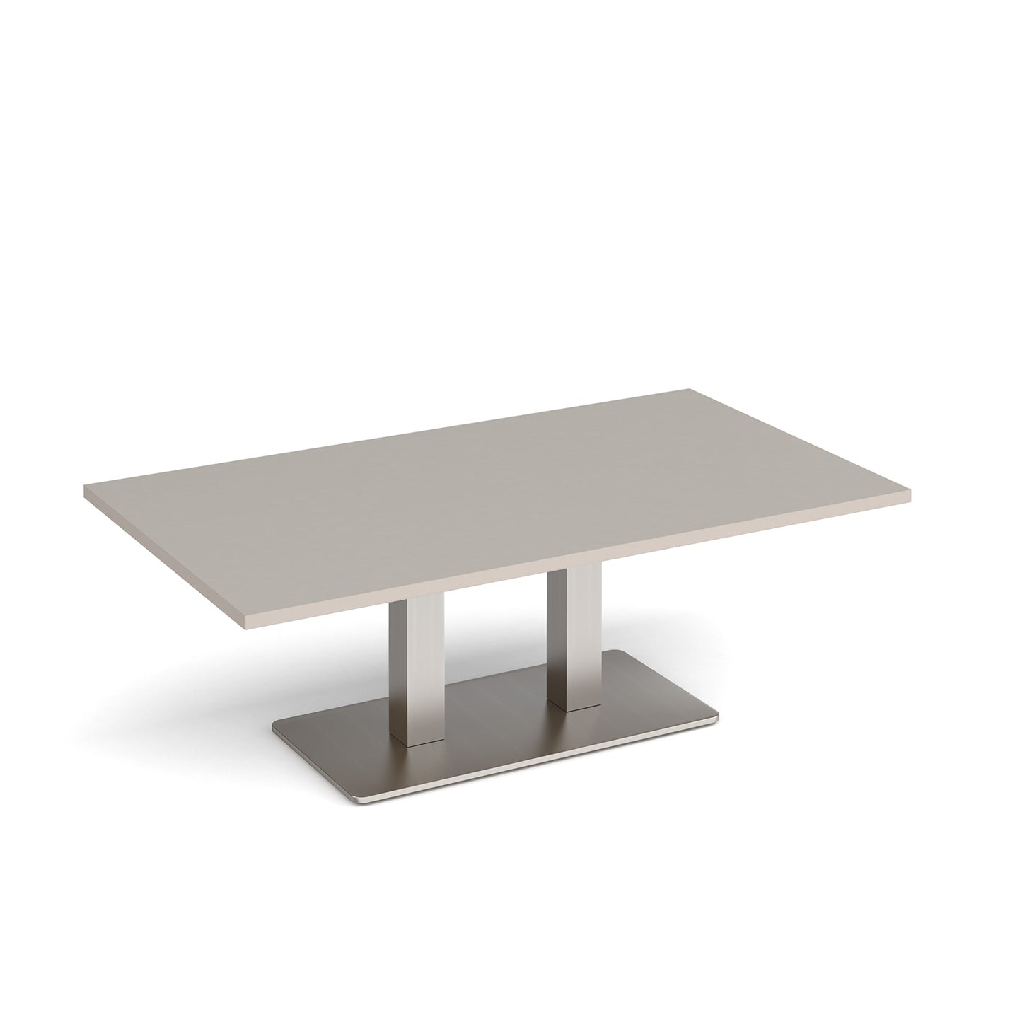 Eros rectangular coffee table with twin uprights - ECR1400-BS-LG