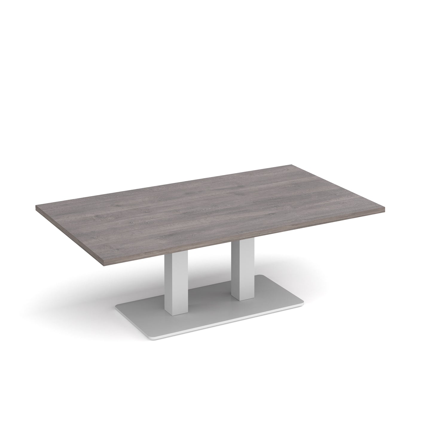 Eros rectangular coffee table with twin uprights - ECR1400-WH-GO