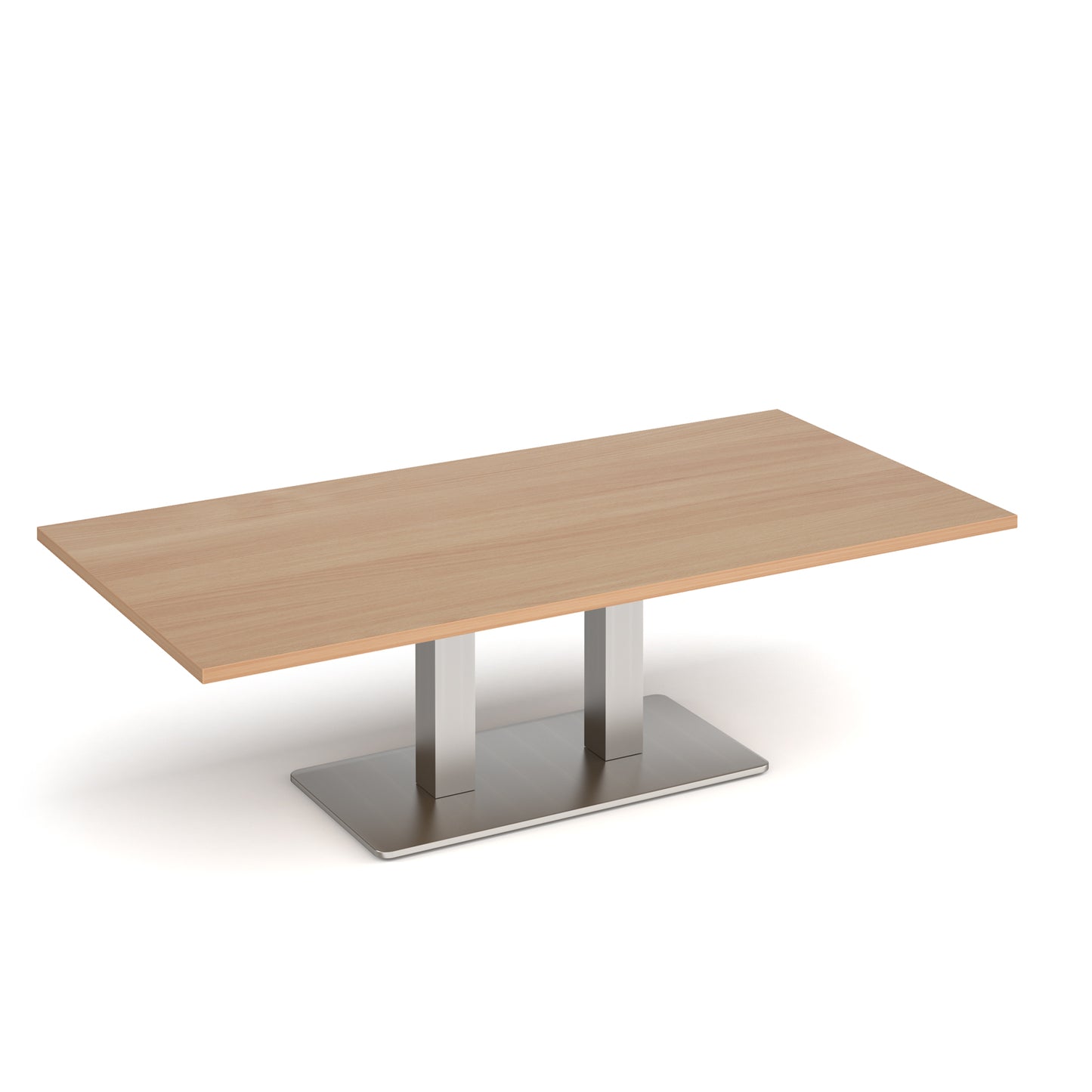 Eros rectangular coffee table with twin uprights - ECR1600-BS-B
