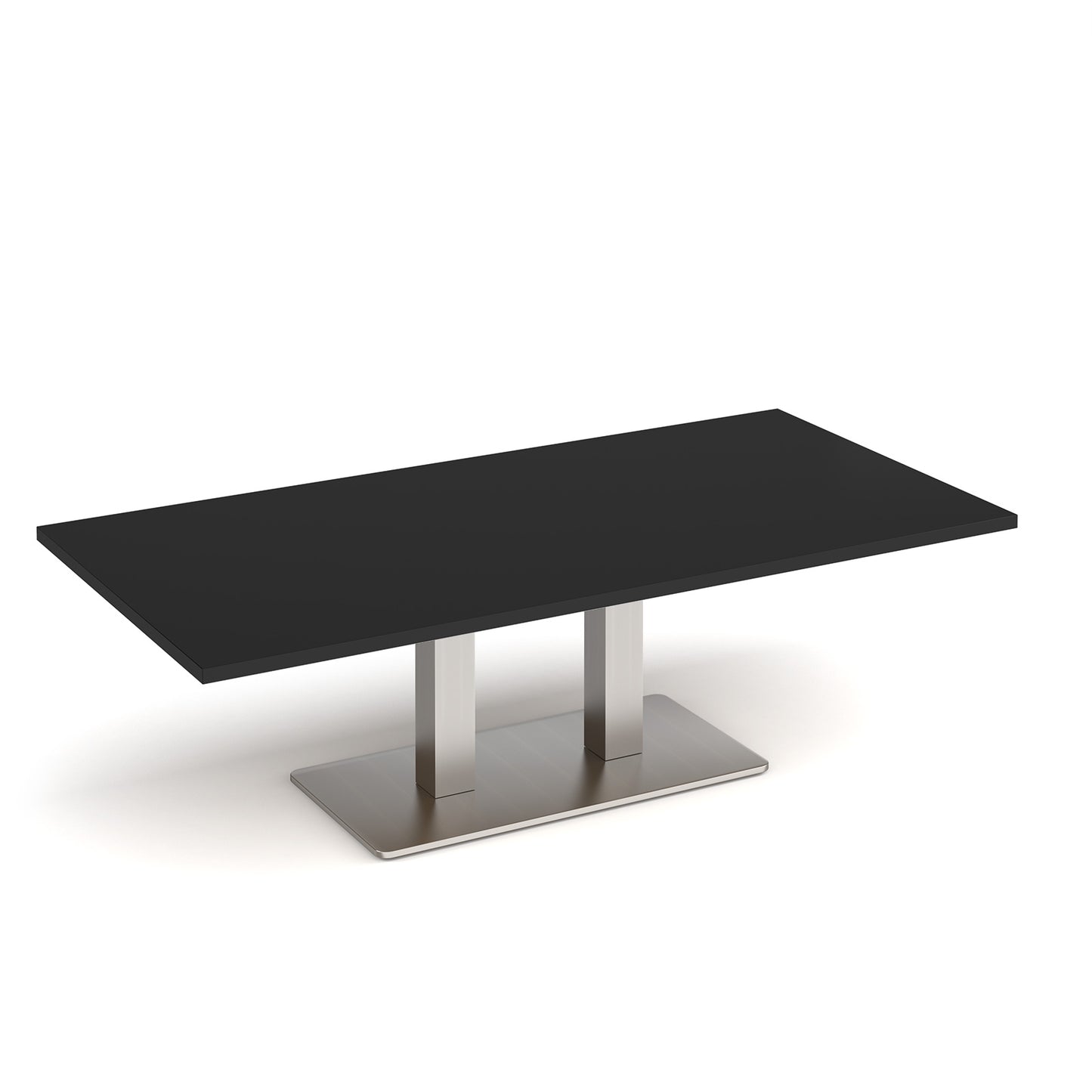 Eros rectangular coffee table with twin uprights - ECR1600-BS-BK