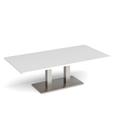 Eros rectangular coffee table with twin uprights - ECR1600-BS-WH